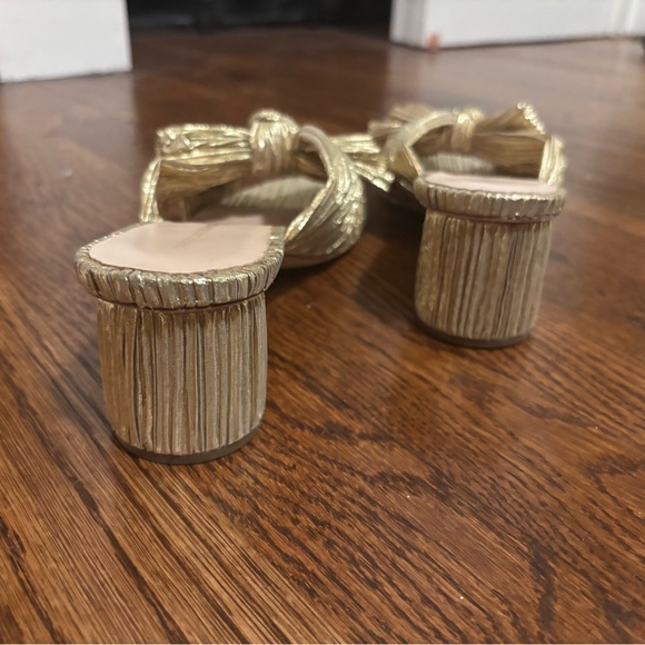 Loeffler Randall Gold Emilia Gold Pleated Bow Heel - Picture 4 of 6